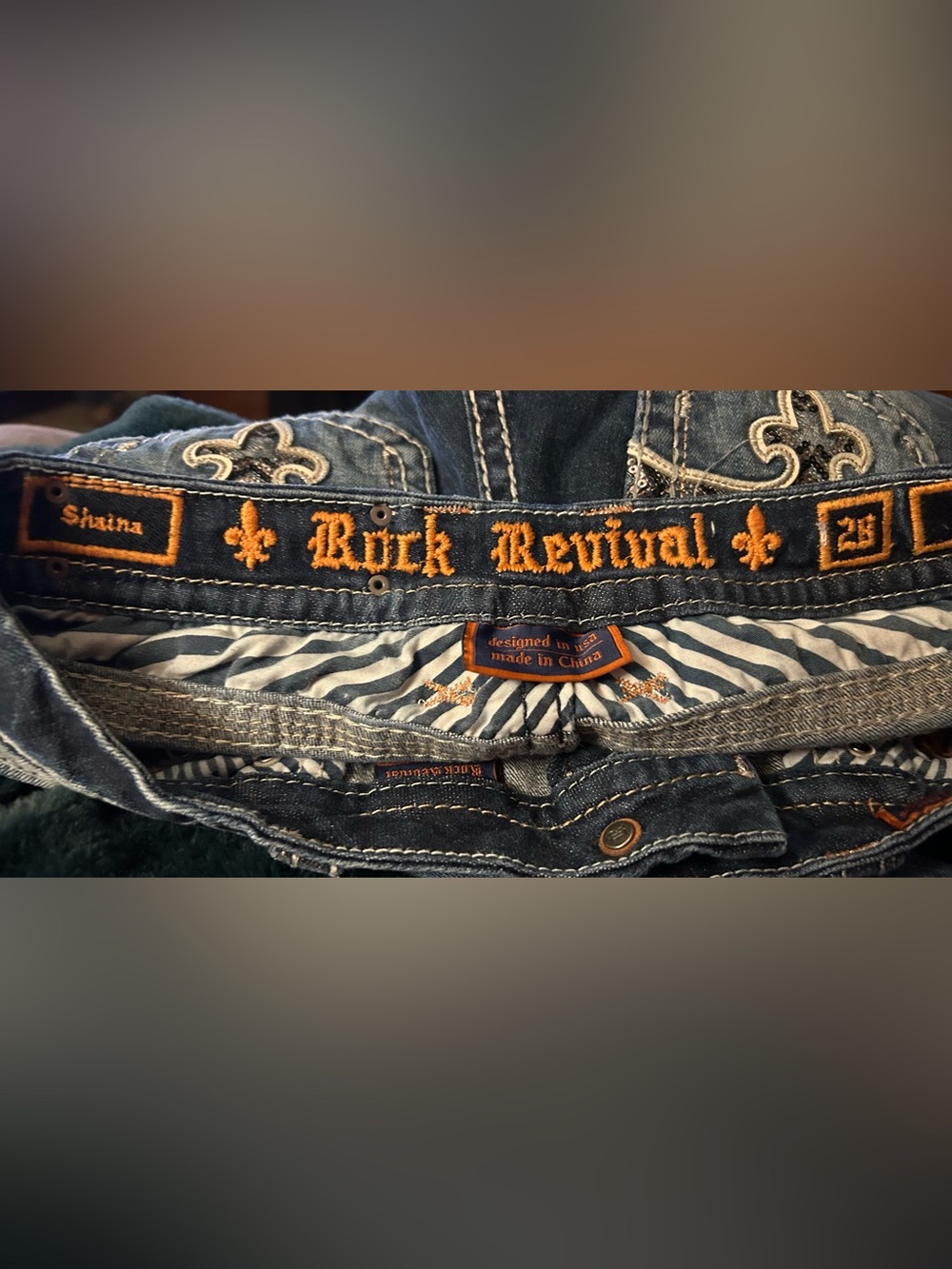 Rock Revival Shaina Bootcut Jean Embellished Flap Pocket Y2K Festival Cowgirl 28 - Picture 2 of 10